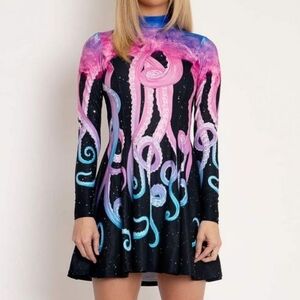 Blackmilk Space Tentacles Long Sleeve Evil Mini Skater Dress